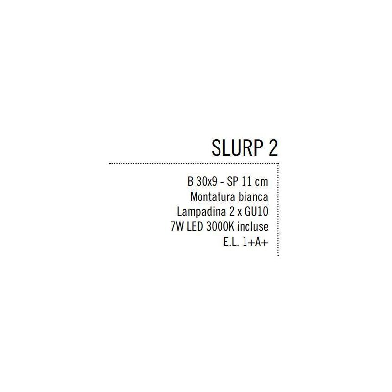 SLURP BINARIO 2 LUCI CON LAMPADINE LED 7W INCLUSE SOSTITUIBILI Illuminando - Cristalensi Shop Online
