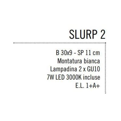 SLURP BINARIO 2 LUCI CON LAMPADINE LED 7W INCLUSE SOSTITUIBILI Illuminando - Cristalensi Shop Online