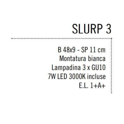 SLURP BINARIO 3 LUCI CON LAMPADINE LED 7W CADAUNA SOSTITUIBILI Illuminando - Cristalensi Shop Online