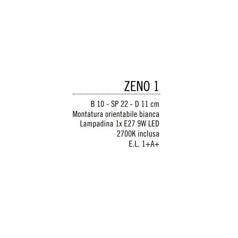 ZENO FARETTO IN METALLO BIANCO LUCIDO CON LAMPADINA LED INCLUSA Illuminando - Cristalensi Shop Online