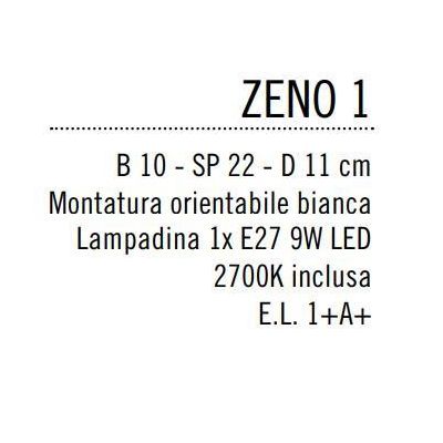 ZENO FARETTO IN METALLO BIANCO LUCIDO CON LAMPADINA LED INCLUSA Illuminando - Cristalensi Shop Online