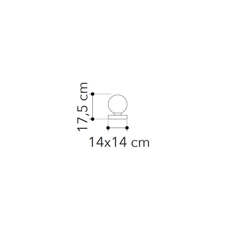 LUMETTO IN METALLO NERO E ORO CON SFERA BIANCA IN VETRO LAMPADINA ATTACCO E14 DESIGN MODERNO