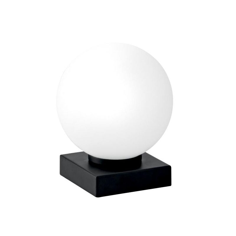 LUMETTO IN METALLO NERO E ORO CON SFERA BIANCA IN VETRO LAMPADINA ATTACCO E14 DESIGN MODERNO