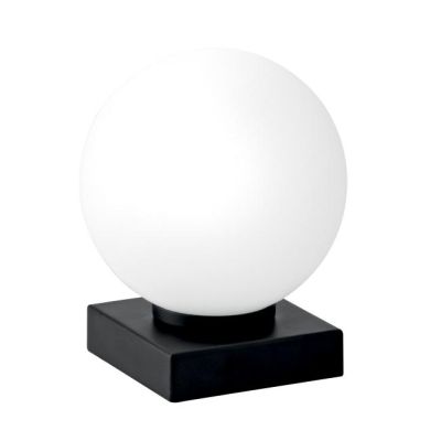 LUMETTO IN METALLO NERO E ORO CON SFERA BIANCA IN VETRO LAMPADINA ATTACCO E14 DESIGN MODERNO