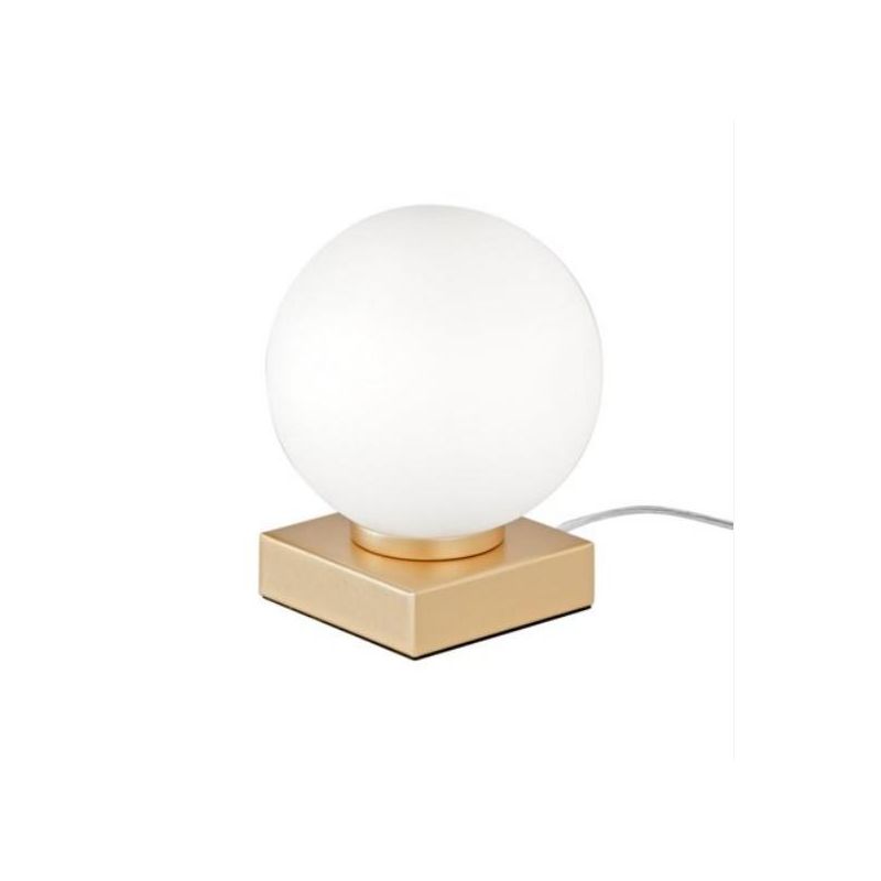 LUMETTO IN METALLO NERO E ORO CON SFERA BIANCA IN VETRO LAMPADINA ATTACCO E14 DESIGN MODERNO