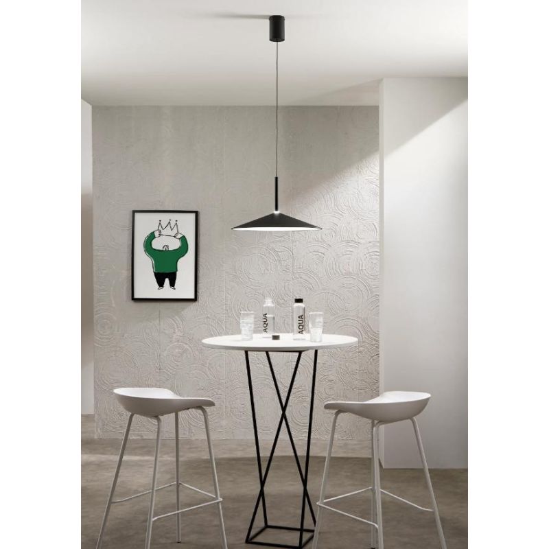 KHAN SOSPENSIONE IN METALLO 4 COLORI D48 CM LED 18W LUCE CCT 2700K-3200K-4000K DESIGN MODERNO