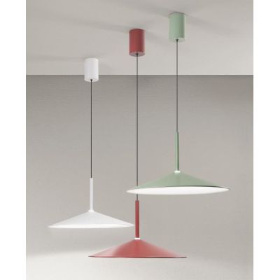 KHAN SOSPENSIONE IN METALLO 4 COLORI D48 CM LED 18W LUCE CCT 2700K-3200K-4000K DESIGN MODERNO