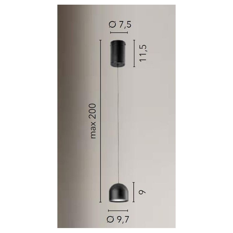 YOYO PICCOLA SOSPENSIONE SALISCENDI IN METALLO BIANCO E NERO LED 6W LUCE 3000K DESIGN MODERNO