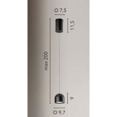 YOYO PICCOLA SOSPENSIONE SALISCENDI IN METALLO BIANCO E NERO LED 6W LUCE 3000K DESIGN MODERNO