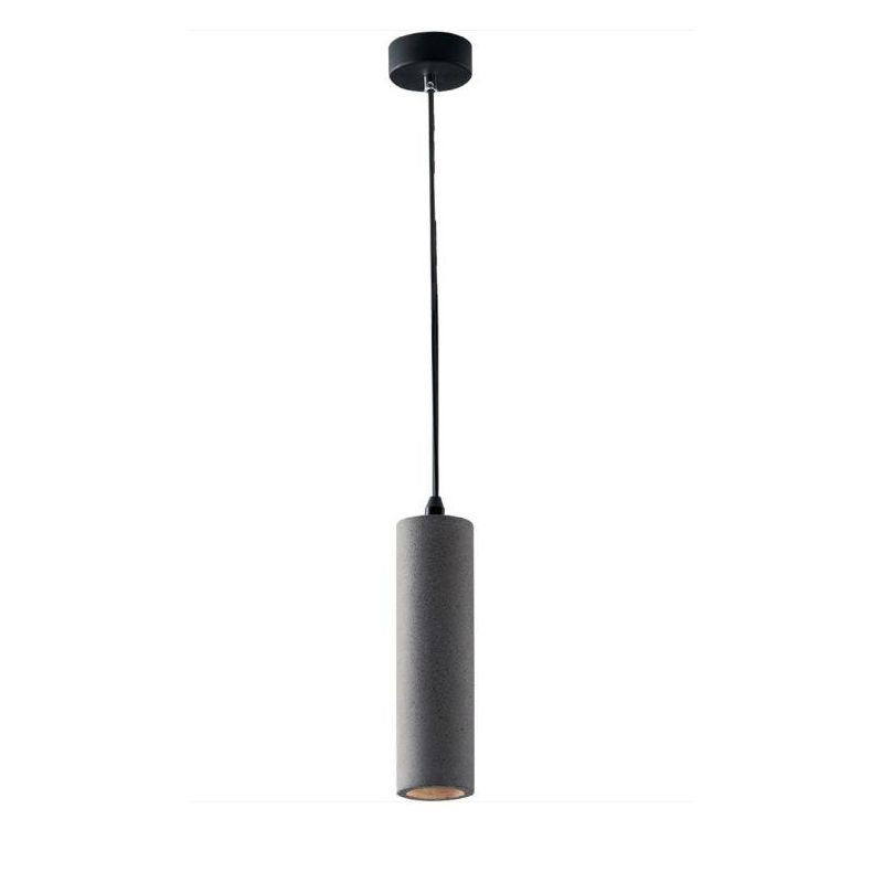 KRUK SOSPENSIONE TUBOLARE IN CEMENTO GRIGIO O MATTONE LAMPADINA ATTACCO GU10 DESIGN MODERNO