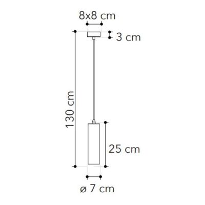 KRUK SOSPENSIONE TUBOLARE IN CEMENTO GRIGIO O MATTONE LAMPADINA ATTACCO GU10 DESIGN MODERNO