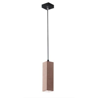 KRUK SOSPENSIONE TUBOLARE QUADRATA IN CEMENTO GRIGIO O MATTONE LAMPADINA ATTACCO GU10 DESIGN MODERNO