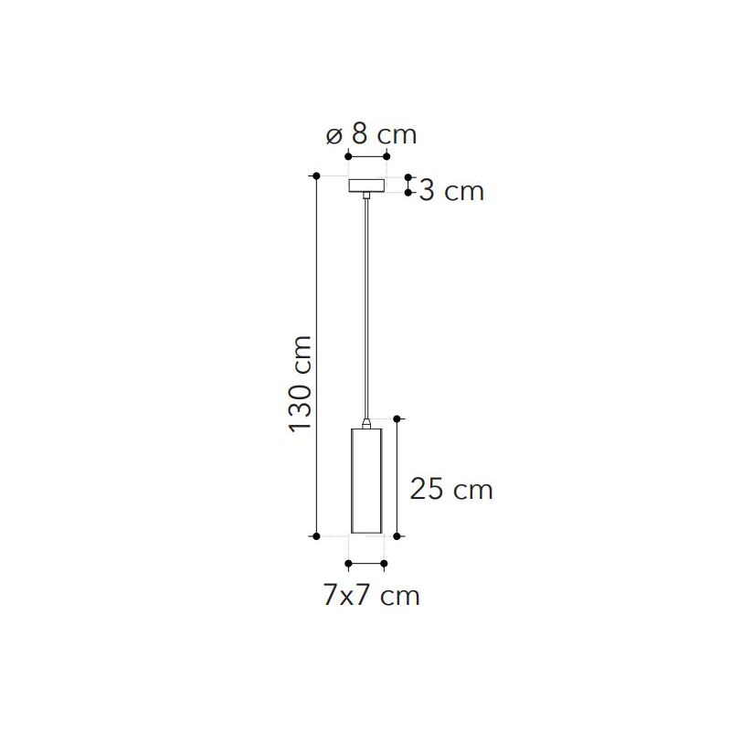 KRUK SOSPENSIONE TUBOLARE QUADRATA IN CEMENTO GRIGIO O MATTONE LAMPADINA ATTACCO GU10 DESIGN MODERNO