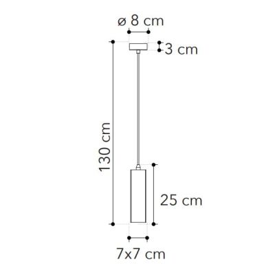 KRUK SOSPENSIONE TUBOLARE QUADRATA IN CEMENTO GRIGIO O MATTONE LAMPADINA ATTACCO GU10 DESIGN MODERNO