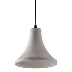 ANDO SOSPENSIONE A CAMPANA IN CEMENTO GRIGIO D22 CM LAMPADINA ATTACCO E27 DESIGN MODERNO