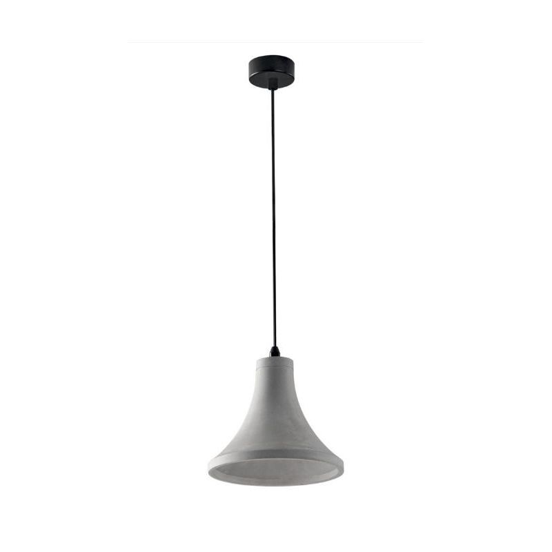 ANDO SOSPENSIONE A CAMPANA IN CEMENTO GRIGIO D22 CM LAMPADINA ATTACCO E27 DESIGN MODERNO