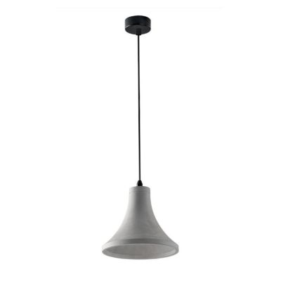 ANDO SOSPENSIONE A CAMPANA IN CEMENTO GRIGIO D22 CM LAMPADINA ATTACCO E27 DESIGN MODERNO
