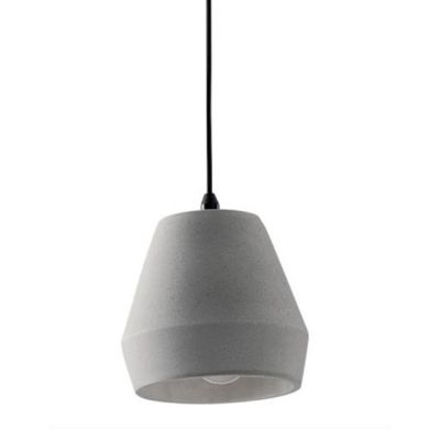 SOSPENSIONE IN CEMENTO GRIGIO D18 CM FORMA ARROTONDATA LAMPADINA ATTACCO E27 DESIGN MODERNO
