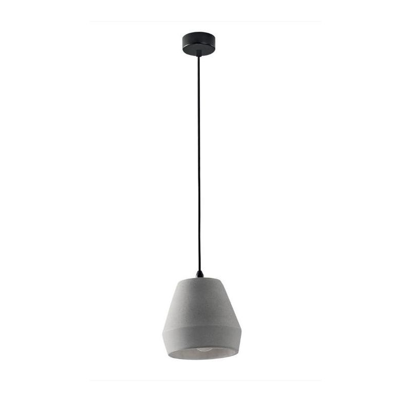 SOSPENSIONE IN CEMENTO GRIGIO D18 CM FORMA ARROTONDATA LAMPADINA ATTACCO E27 DESIGN MODERNO