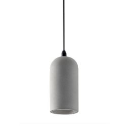 SOSPENSIONE A CILINDRO IN CEMENTO GRIGIO D10 CM LAMPADINA ATTACCO E27 DESIGN MODERNO