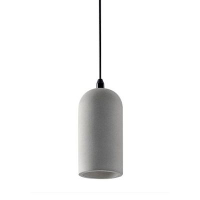SOSPENSIONE A CILINDRO IN CEMENTO GRIGIO D10 CM LAMPADINA ATTACCO E27 DESIGN MODERNO