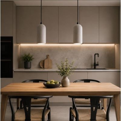 SOSPENSIONE A CILINDRO IN CEMENTO GRIGIO D10 CM LAMPADINA ATTACCO E27 DESIGN MODERNO