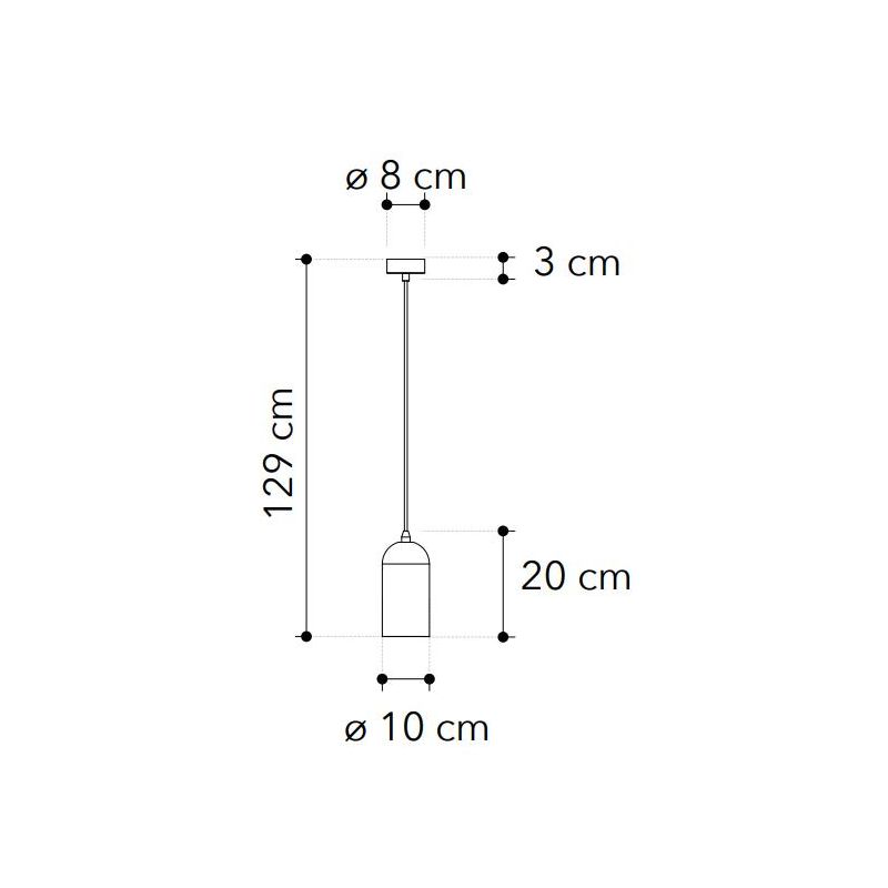 SOSPENSIONE A CILINDRO IN CEMENTO GRIGIO D10 CM LAMPADINA ATTACCO E27 DESIGN MODERNO