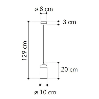 SOSPENSIONE A CILINDRO IN CEMENTO GRIGIO D10 CM LAMPADINA ATTACCO E27 DESIGN MODERNO
