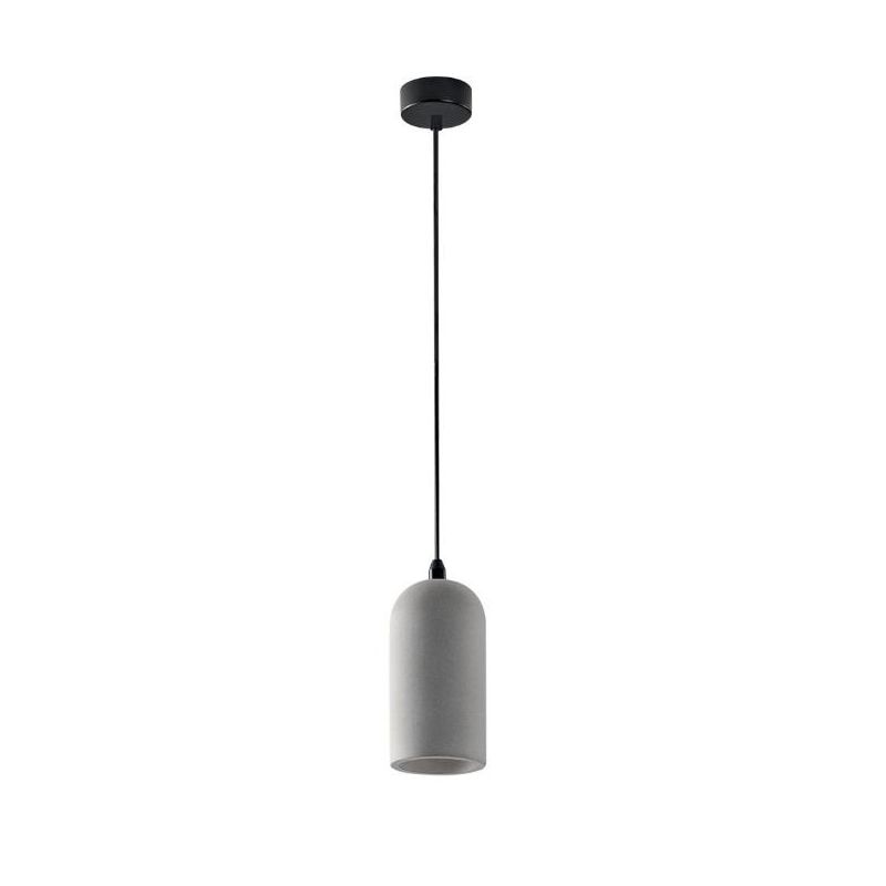 SOSPENSIONE A CILINDRO IN CEMENTO GRIGIO D10 CM LAMPADINA ATTACCO E27 DESIGN MODERNO