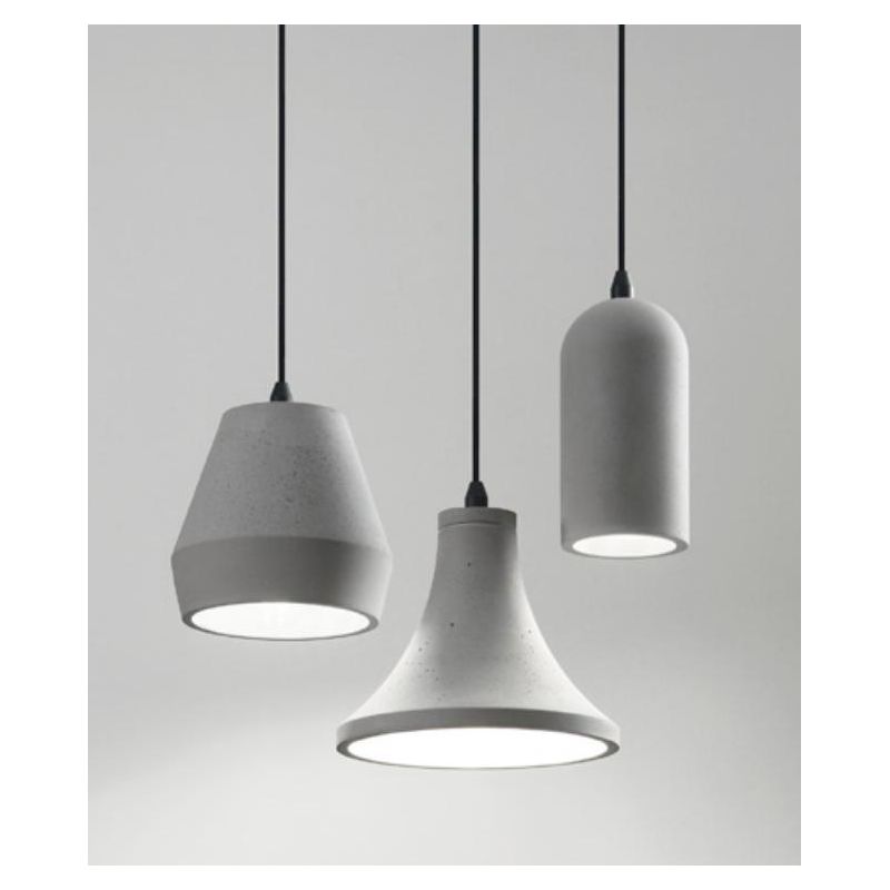 SOSPENSIONE A CILINDRO IN CEMENTO GRIGIO D10 CM LAMPADINA ATTACCO E27 DESIGN MODERNO