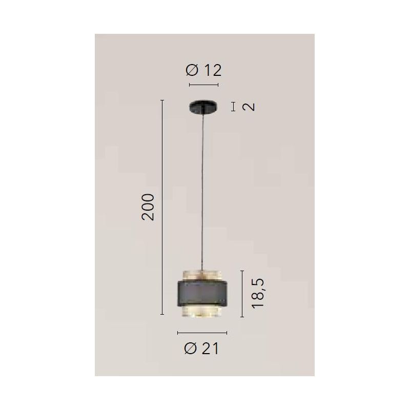 LOUNGE SOSPENSIONE MODERNA IN METALLO NERO/ORO IN 2 MISURE LAMPADINA ATTACCO E27