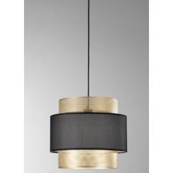 LOUNGE SOSPENSIONE MODERNA IN METALLO NERO/ORO IN 2 MISURE LAMPADINA ATTACCO E27