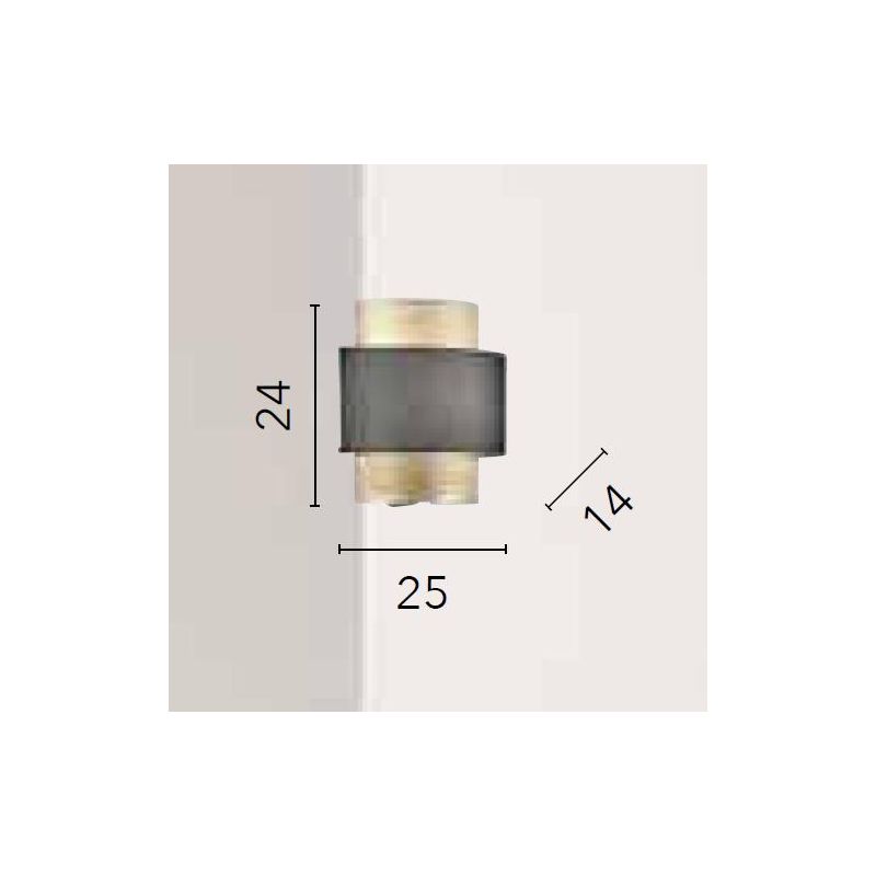 LAMPADA DA PARETE IN METALLO NERO/ORO CON LAMPADINA ATTACCO E27 DESIGN MODERNO