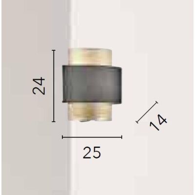 LAMPADA DA PARETE IN METALLO NERO/ORO CON LAMPADINA ATTACCO E27 DESIGN MODERNO