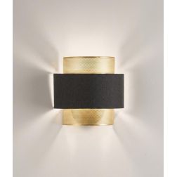 LAMPADA DA PARETE IN METALLO NERO/ORO CON LAMPADINA ATTACCO E27 DESIGN MODERNO