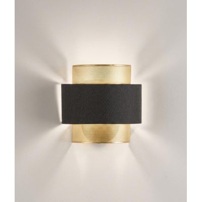LAMPADA DA PARETE IN METALLO NERO/ORO CON LAMPADINA ATTACCO E27 DESIGN MODERNO