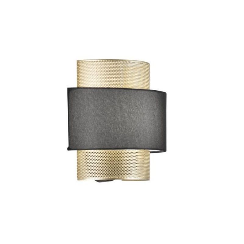 LAMPADA DA PARETE IN METALLO NERO/ORO CON LAMPADINA ATTACCO E27 DESIGN MODERNO