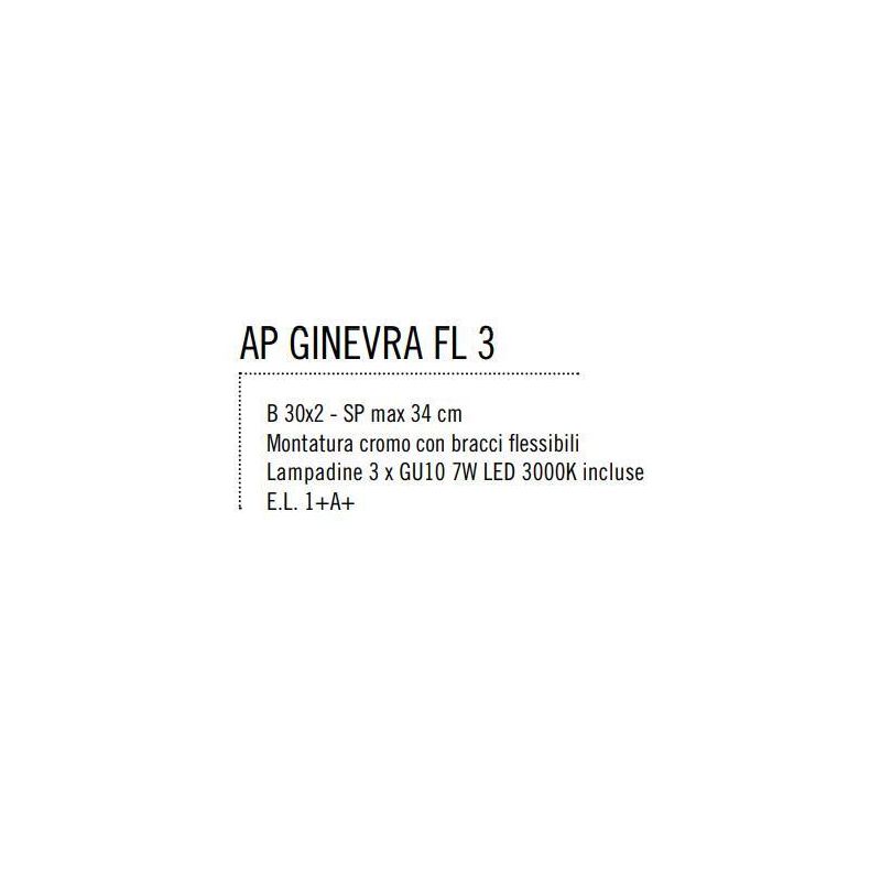 GINEVRA AP3 LED LAMPADA DA PARETE IN METALLO CROMATO CON BRACCI FLESSIBILI Illuminando - Cristalensi Shop Online