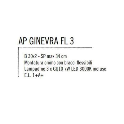 GINEVRA AP3 LED LAMPADA DA PARETE IN METALLO CROMATO CON BRACCI FLESSIBILI Illuminando - Cristalensi Shop Online