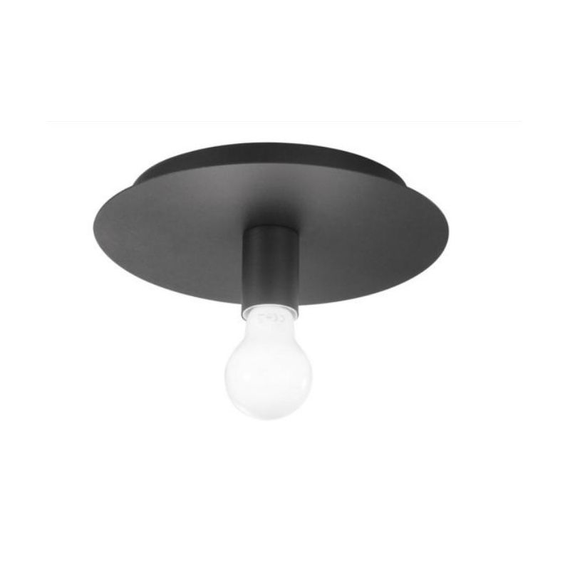 STRIKE PLAFONIERA APPLIQUE ROTONDA D25 CM IN METALLO BIANCO, NERO, ORO LAMPADINA A VISTA ATTACCO E27