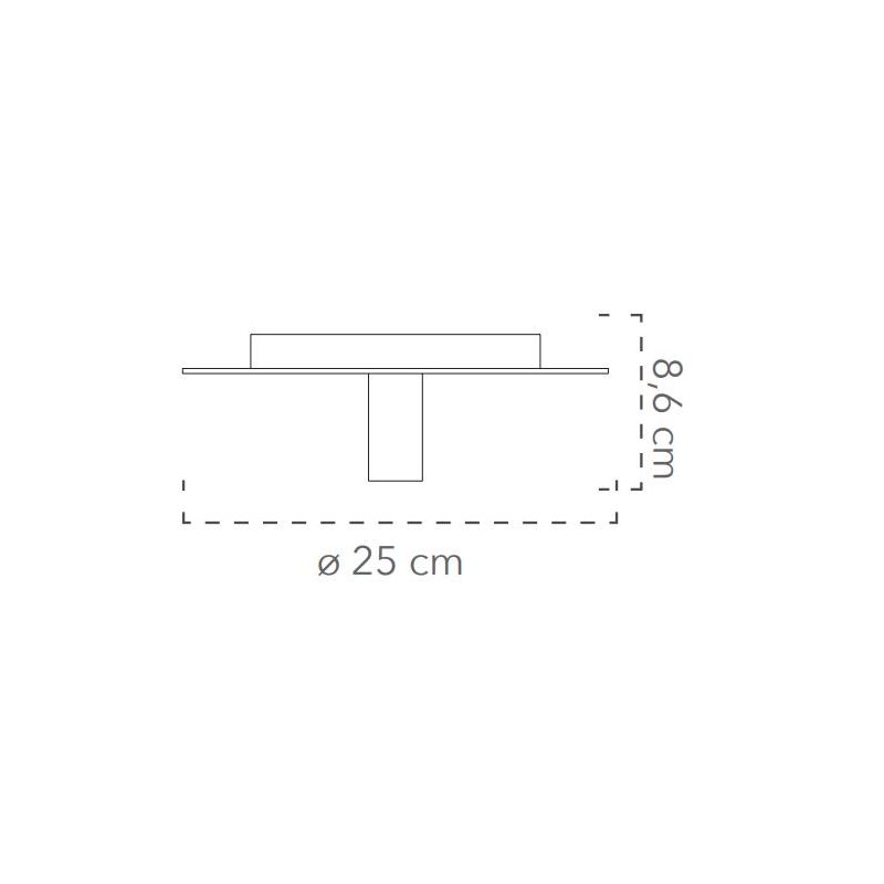 STRIKE PLAFONIERA APPLIQUE ROTONDA D25 CM IN METALLO BIANCO, NERO, ORO LAMPADINA A VISTA ATTACCO E27