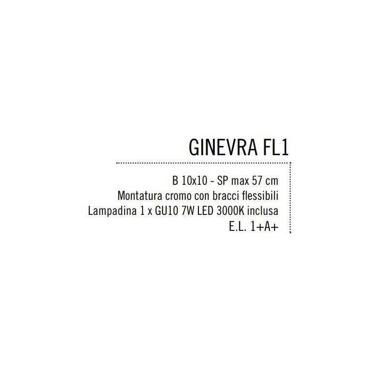 GINEVRA FLEX PLAFONIERA METALLO CROMO BRACCIO FLESSIBILE CON LAMPADINA LED INCLUSA Illuminando - Cristalensi Shop Online