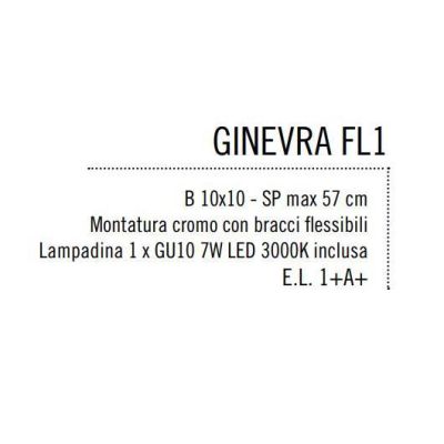 GINEVRA FLEX PLAFONIERA METALLO CROMO BRACCIO FLESSIBILE CON LAMPADINA LED INCLUSA Illuminando - Cristalensi Shop Online
