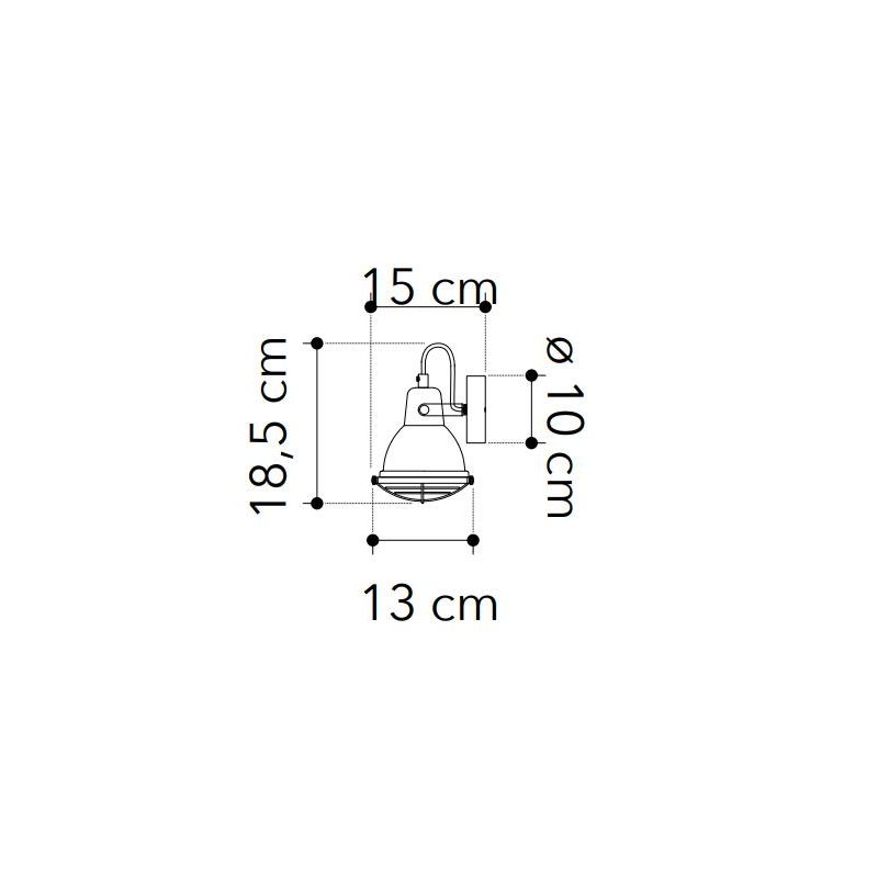 CUBA FARETTO SPOT ORIENTABILE IN METALLO GRIGIO PIETRA STILE VINTAGE LAMPADINA ATTACCO E14