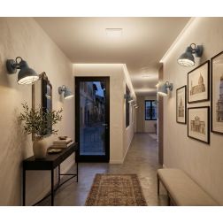 CUBA FARETTO SPOT ORIENTABILE IN METALLO GRIGIO PIETRA STILE VINTAGE LAMPADINA ATTACCO E14 2