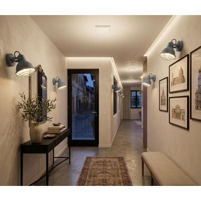 CUBA FARETTO SPOT ORIENTABILE IN METALLO GRIGIO PIETRA STILE VINTAGE LAMPADINA ATTACCO E14