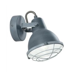 CUBA FARETTO SPOT ORIENTABILE IN METALLO GRIGIO PIETRA STILE VINTAGE LAMPADINA ATTACCO E14