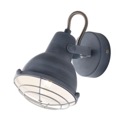 CUBA FARETTO SPOT ORIENTABILE IN METALLO GRIGIO PIETRA STILE VINTAGE LAMPADINA ATTACCO E14