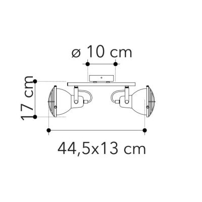 FARETTO SPOT 2 LUCI ORIENTABILI IN METALLO GRIGIO PIETRA STILE VINTAGE LAMPADINE ATTACCO E14
