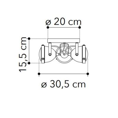HABANA PLAFONIERA ROTONDA 3 SPOT ORIENTABILI IN METALLO RUGGINE STILE VINTAGE LAMPADINE ATTACCO GU10